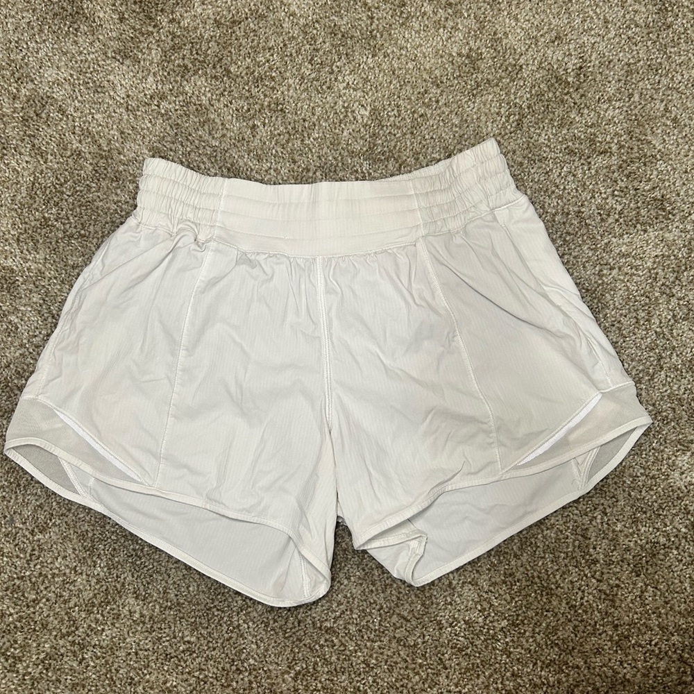 Lululemon Athletica White Elastic Shorts